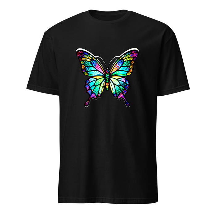 Schmetterling Buntglas – Premium Kunst T-Shirt