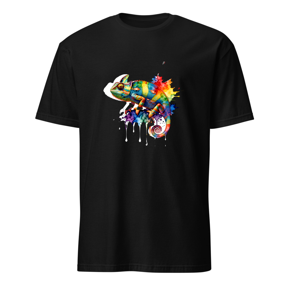 Chamäleon Aquarell – Premium Kunst T-Shirt