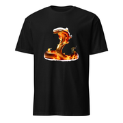 Kobra Flammen – Premium Kunst T-Shirt – Premium-Kunst-T-Shirt, Fluid-Art-Frontdruck