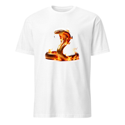 Kobra Flammen – Premium Kunst T-Shirt – Premium-Kunst-T-Shirt, Fluid-Art-Frontdruck