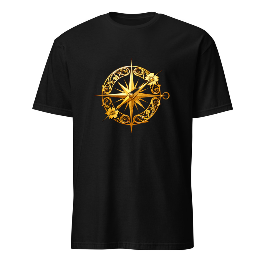 Kompass Art Nouveau – Premium Kunst T-Shirt – Premium-Kunst-T-Shirt, Fluid-Art-Frontdruck