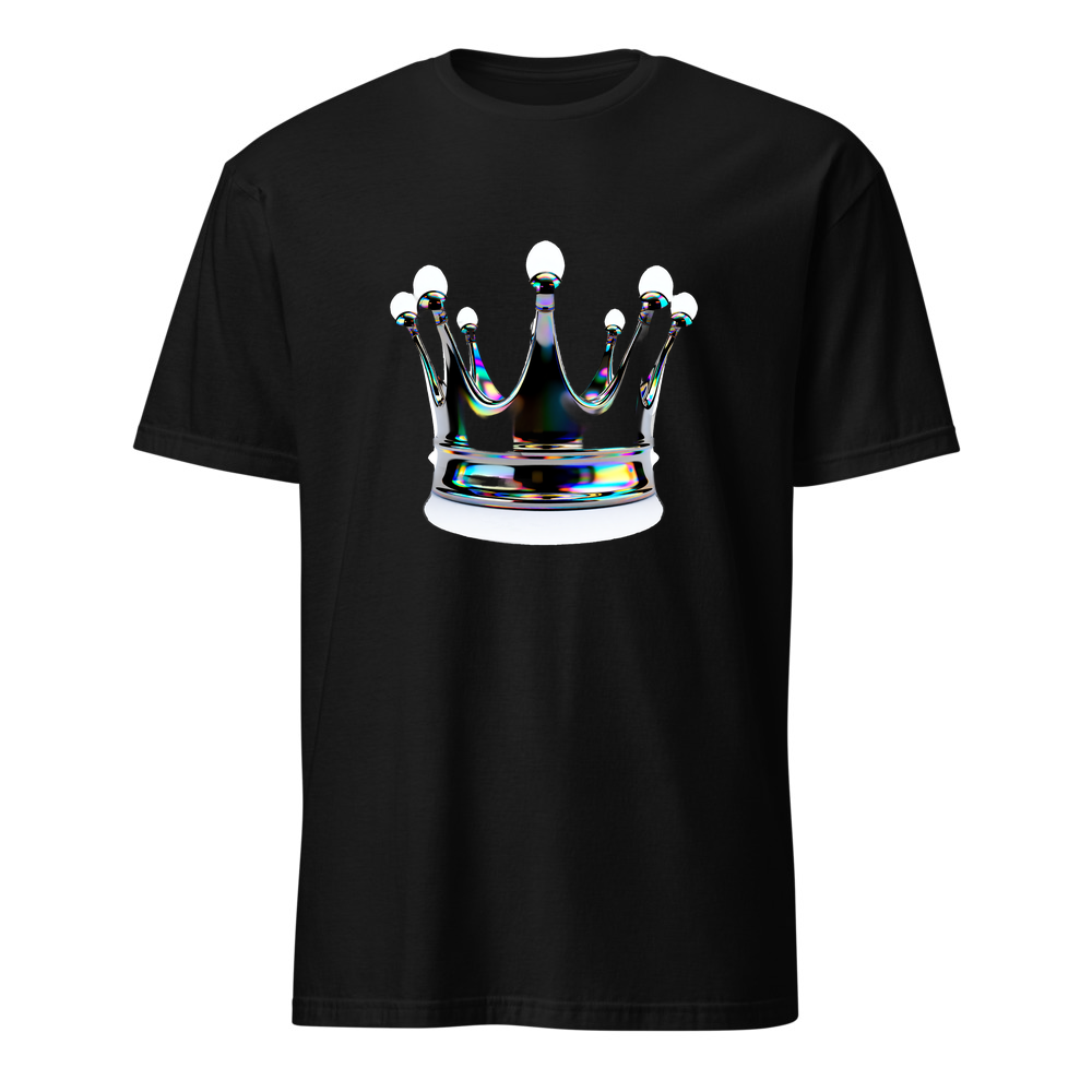 Krone Chrom – Premium Kunst T-Shirt – Premium-Kunst-T-Shirt, Fluid-Art-Frontdruck
