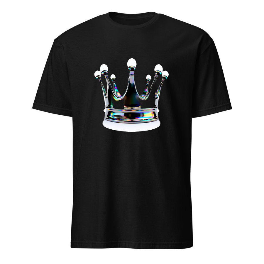 Krone Chrom – Premium Kunst T-Shirt – Premium-Kunst-T-Shirt, Fluid-Art-Frontdruck