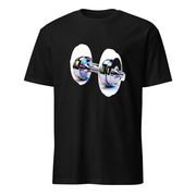 Hantel Chrom – Premium Kunst T-Shirt – Premium-Kunst-T-Shirt, Fluid-Art-Frontdruck