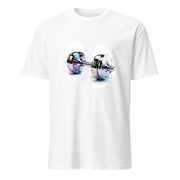Hantel Chrom – Premium Kunst T-Shirt – Premium-Kunst-T-Shirt, Fluid-Art-Frontdruck