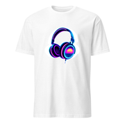 Kopfhörer Neon – Premium Kunst T-Shirt – Premium-Kunst-T-Shirt, Fluid-Art-Frontdruck