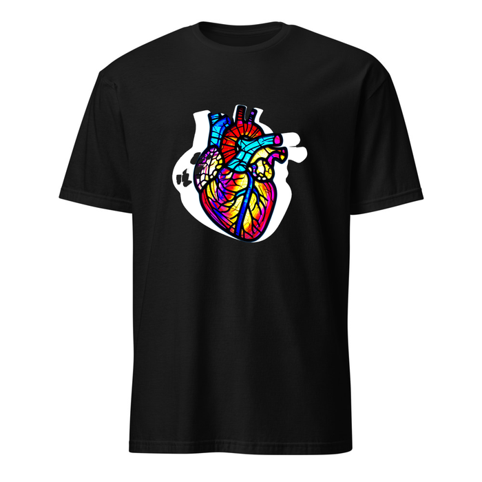 Herz Buntglas – Premium Kunst T-Shirt