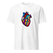 Herz Buntglas – Premium Kunst T-Shirt – Premium-Kunst-T-Shirt, Fluid-Art-Frontdruck