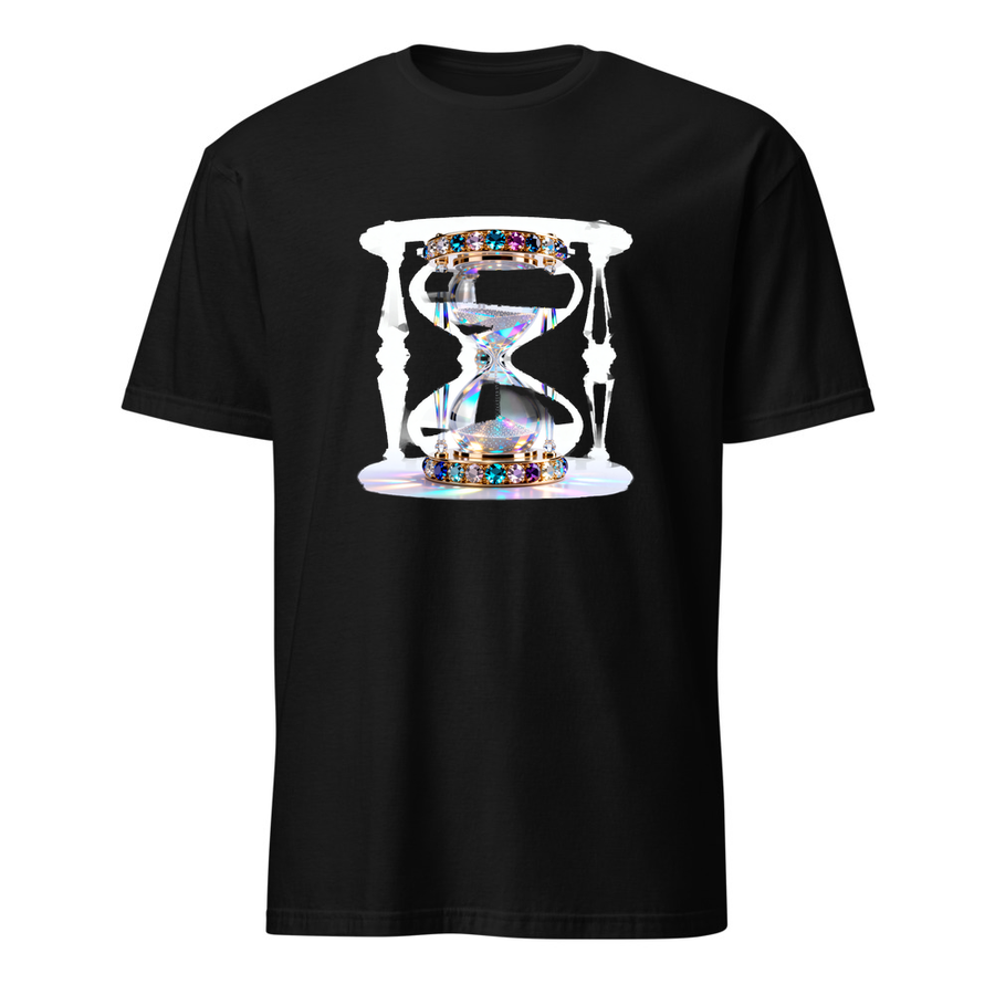 Sanduhr Kristall – Premium Kunst T-Shirt – Premium-Kunst-T-Shirt, Fluid-Art-Frontdruck