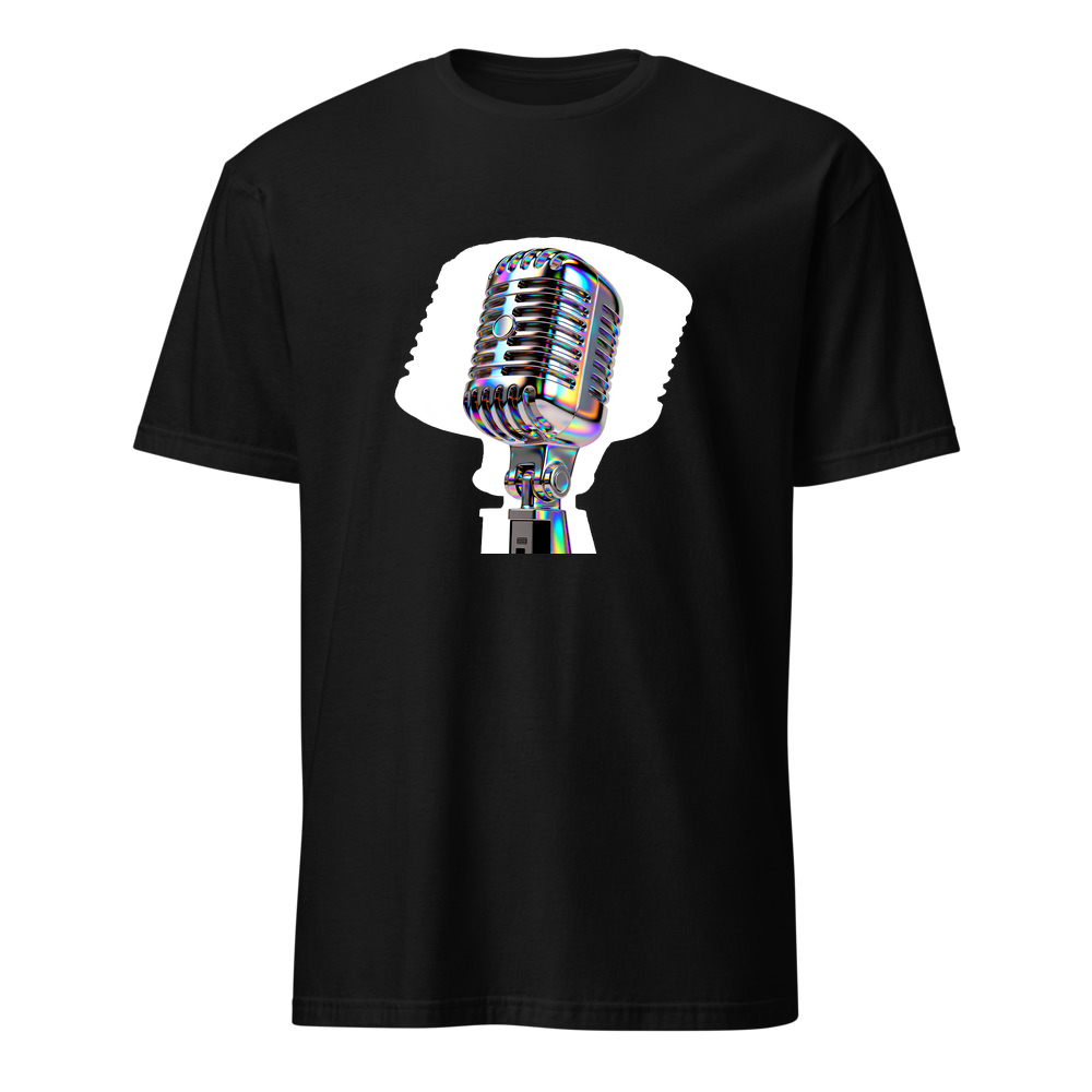 Mikrofon Chrom – Premium Kunst T-Shirt