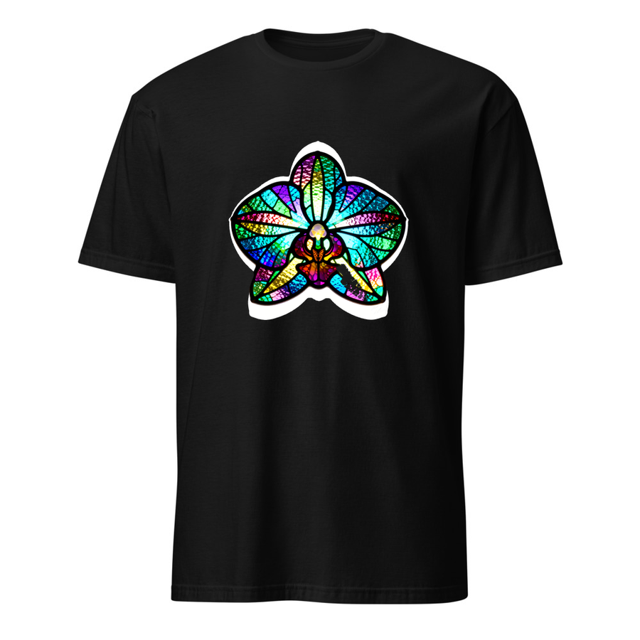Orchidee Buntglas – Premium Kunst T-Shirt