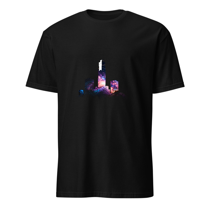 Skyline Galaxie – Premium Kunst T-Shirt