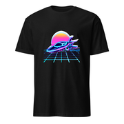 Raumschiff Neon – Premium Kunst T-Shirt – Premium-Kunst-T-Shirt, Fluid-Art-Frontdruck