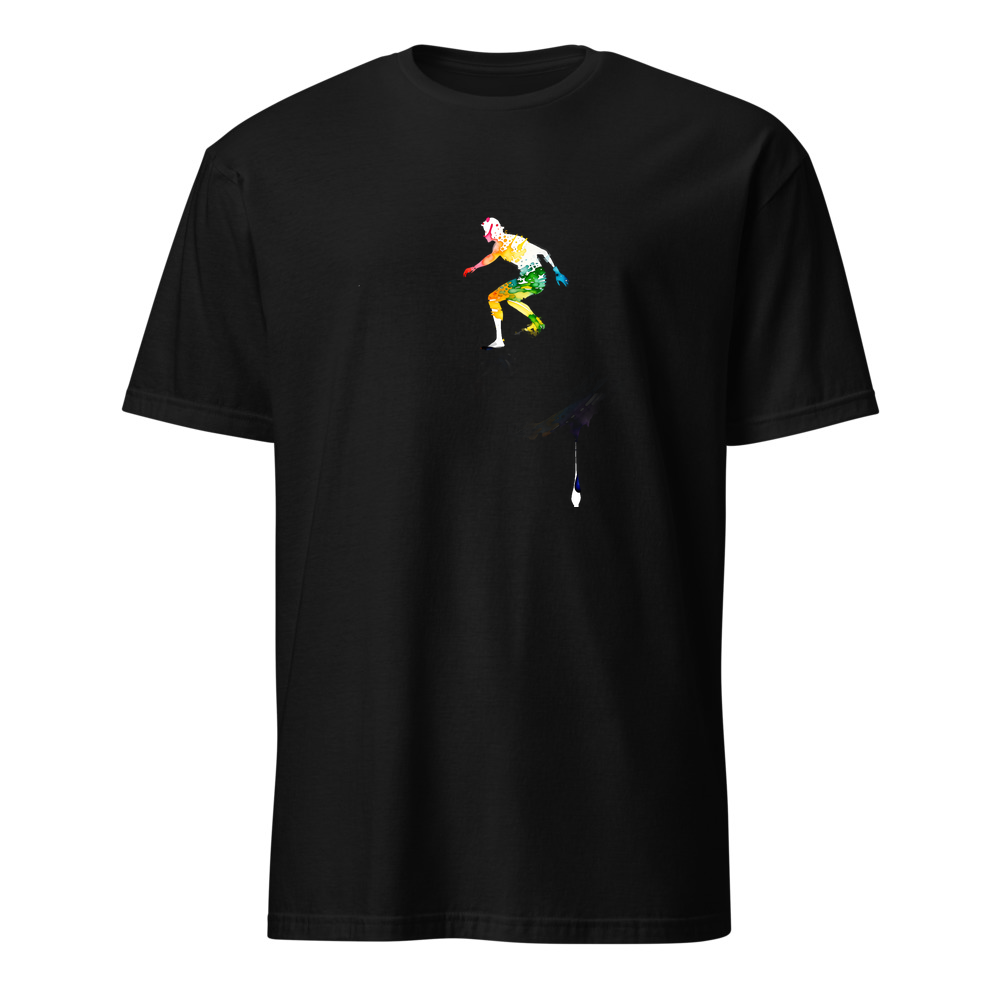Surfer Aquarell – Premium Kunst T-Shirt – Premium-Kunst-T-Shirt, Fluid-Art-Frontdruck