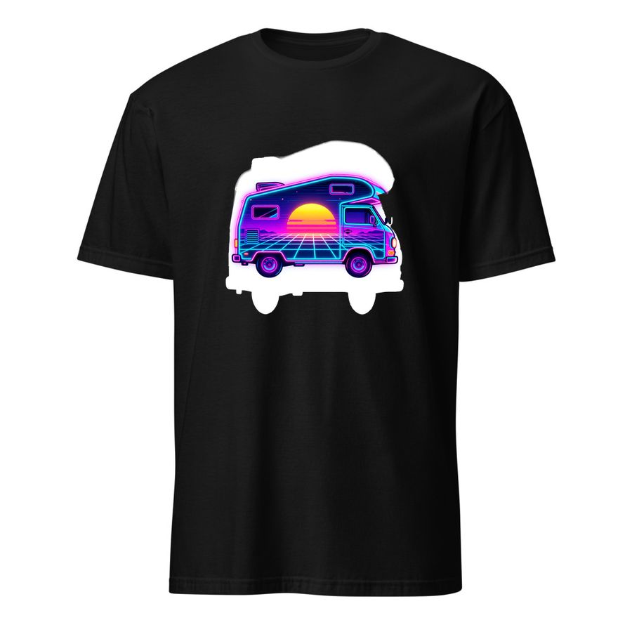 Camper Neon – Premium Kunst T-Shirt – Premium-Kunst-T-Shirt, Fluid-Art-Frontdruck