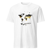 Weltkarte Tusche – Premium Kunst T-Shirt – Premium-Kunst-T-Shirt, Fluid-Art-Frontdruck