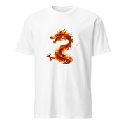 Drache Flammen – Premium Kunst T-Shirt – Premium-Kunst-T-Shirt, Fluid-Art-Frontdruck
