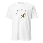 Kolibri Blüten – Premium Kunst T-Shirt – Premium-Kunst-T-Shirt, Fluid-Art-Frontdruck