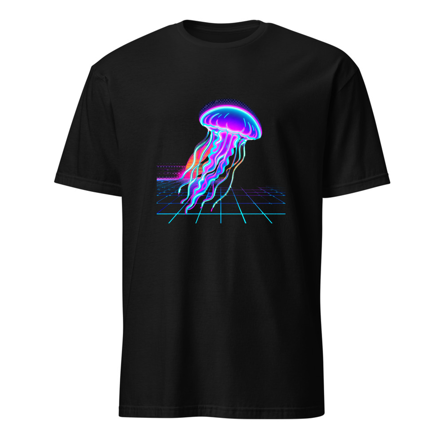 Qualle Neon – Premium Kunst T-Shirt – Premium-Kunst-T-Shirt, Fluid-Art-Frontdruck