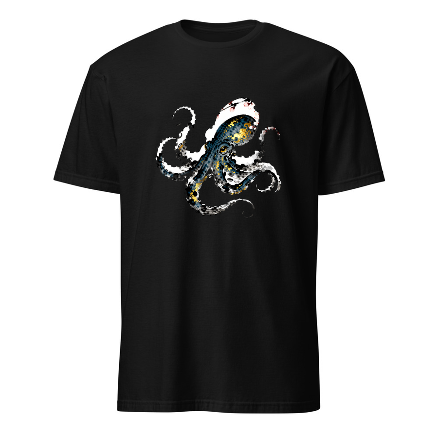 Kraken Tusche – Premium Kunst T-Shirt – Premium-Kunst-T-Shirt, Fluid-Art-Frontdruck