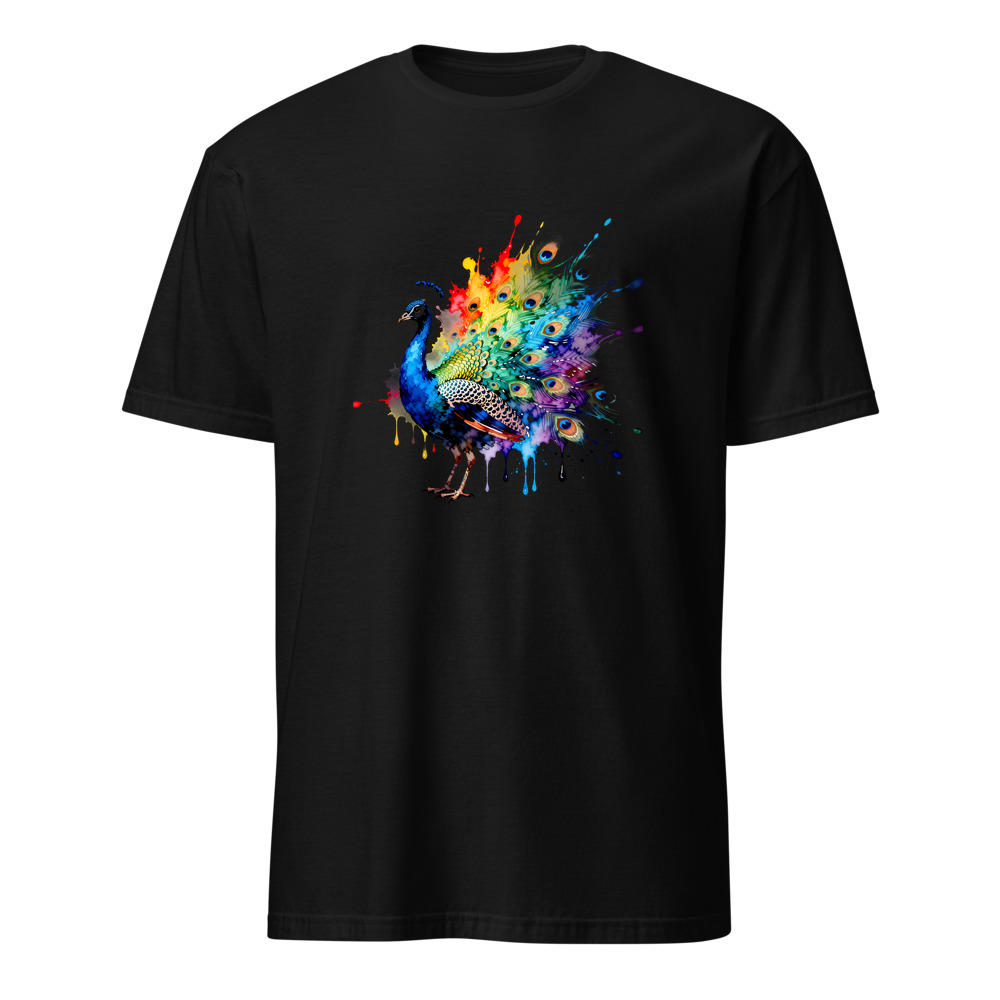 Pfau Aquarell – Premium Kunst T-Shirt