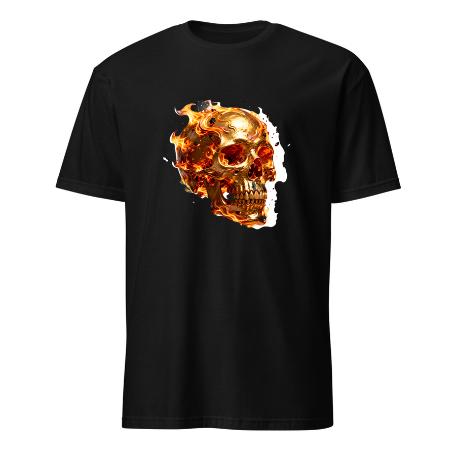 Totenkopf Flammen – Premium Kunst T-Shirt