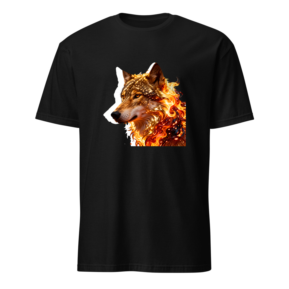 Wolf Flammen – Premium Kunst T-Shirt