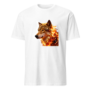 Wolf Flammen – Premium Kunst T-Shirt