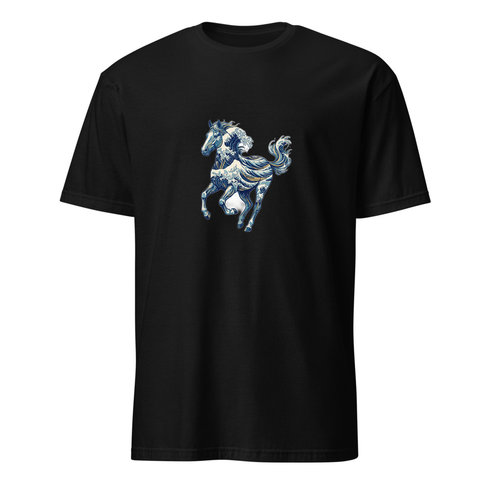 Wellen-Pferd – Premium Kunst T-Shirt