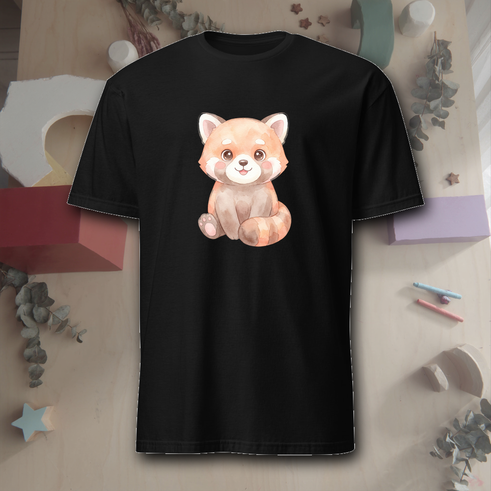 Roter Panda – Kinder T-Shirt – Kinder-T-Shirt mit Aquarell-Motiv, Frontdruck