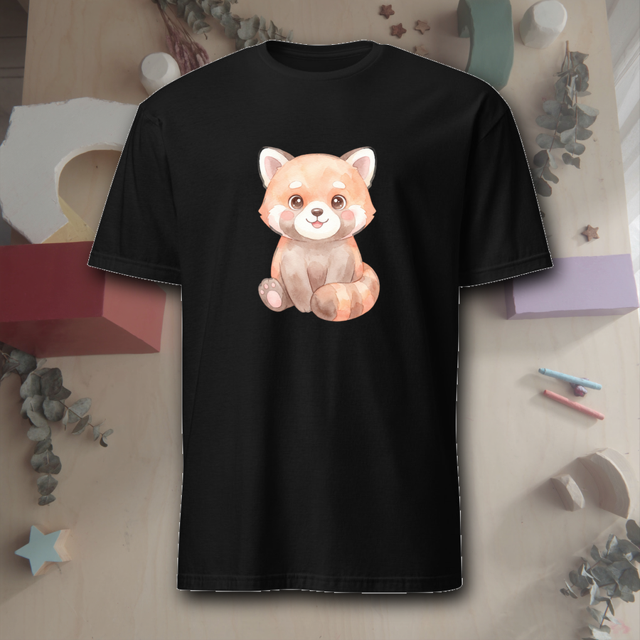 Roter Panda – Kinder T-Shirt – Kinder-T-Shirt mit Aquarell-Motiv, Frontdruck