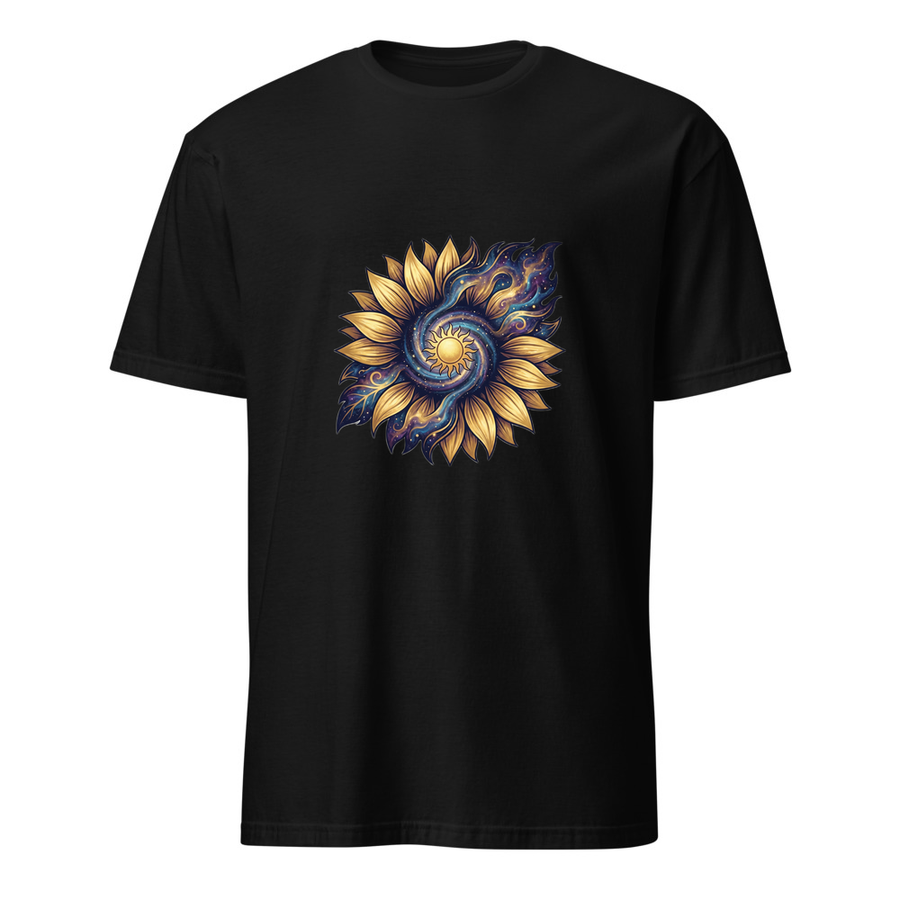 Kosmos-Sonnenblume – Premium Kunst T-Shirt